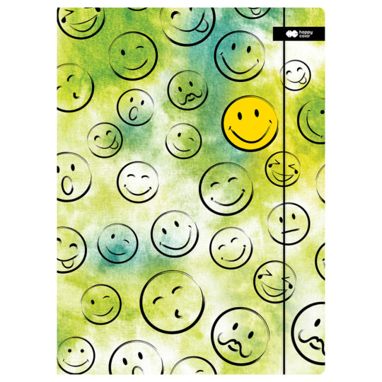 Teczka kartonowa HAPPY COLOR Smile z gumką A4 do przechowywania dokumentów i prac szkolnych