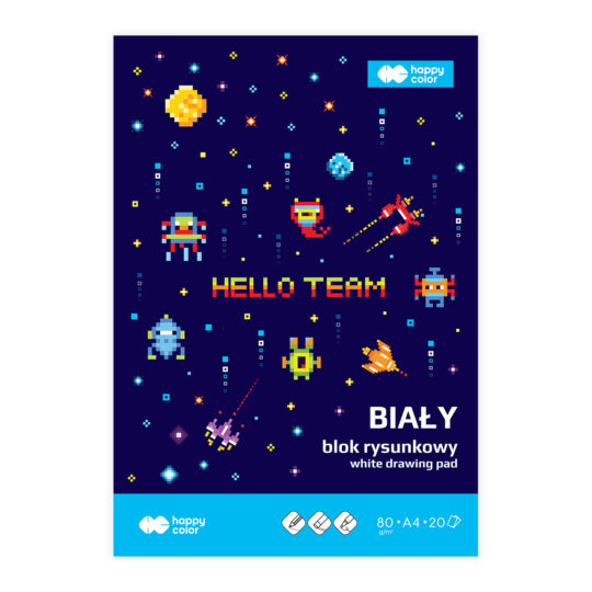 Papier o wysokiej gramaturze i lekko ziarnistej powierzchni idealnej do rysowania (FSC, PEFC, ISO 14001) Do rysowania kredkami, ołówkiem, pastelami oraz malowania farbami wodnymi 20 arkuszy 80 g/m2
