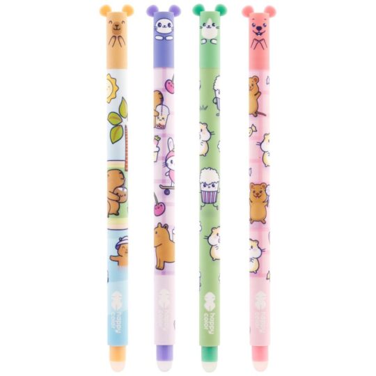 Wymazywalny długopis żelowy DŁUGOPIS Dzięki unikalnej formule tuszu napisany tekst można łatwo wymazać Gumka do wycierania znajduje się na końcu obudowy Obudowa typu soft Grubość linii pisania: 0.5 mm Wkład w kolorze niebieskim (Crystal blue) Wymienne wkłady - standard A ZASTOSOWANIE pisanie nauka pisania rysowanie krzyżówka   sudoku