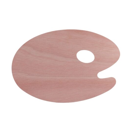 Drewniana paletka malarska. Owalna o wymiarach 20x30cm. Do mieszania wszystkich rodzajów farb artystycznych.