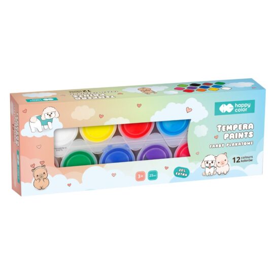 Gęsta, wydajna farba o pięknym czystym kolorze i delikatnym zapachu Do malowania papieru, kartonu, drewna, gliny, szkła, metalu, plastiku, masy solnej i modelarskiej Wysoka zawartość pigmentu Posiada dobre właściwości kryjące Łatwo zmywalna ze skóry rąk i większości tkanin Przeznaczona dla dzieci i młodzieży, idealna na zajęcia szkolne Farba jest bezpieczna i nietoksyczna Posiada certyfikat EN-71 Pojemność słoiczka 25 ml