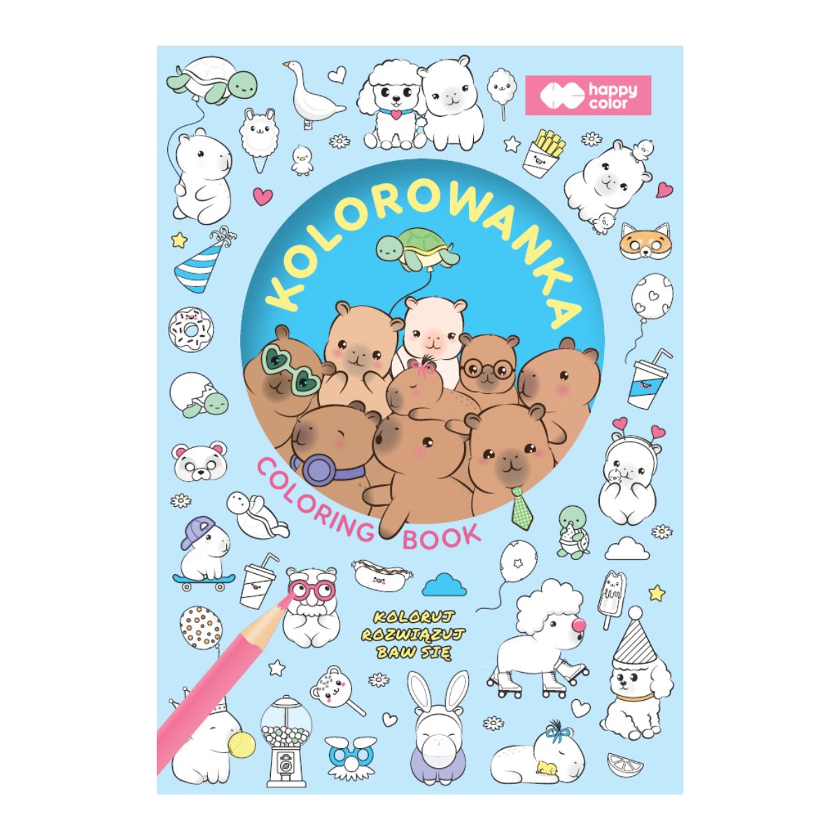 kolorowanki (1) Ta wyjątkowa kolorowanka to nie tylko okazja do twórczej zabawy, ale także sposób na rozwijanie spostrzegawczości i naukę przez zabawę Obok słodkich ilustracji do pokolorowania znajdziesz tu aż 8 stron z różnorodnymi zadaniami, takimi jak labirynty, znajdź różnicę czy nauka liczenia do 10 Wszystko zaprojektowane z myślą o najmłodszych – grube kontury pomagają w precyzyjnym kolorowaniu, a zadania wspierają rozwój logicznego myślenia i zdolności manualnych Format A5 5 szt. w opak.